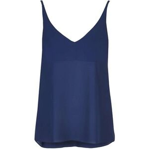Navy Plunge V neck Camisole Top